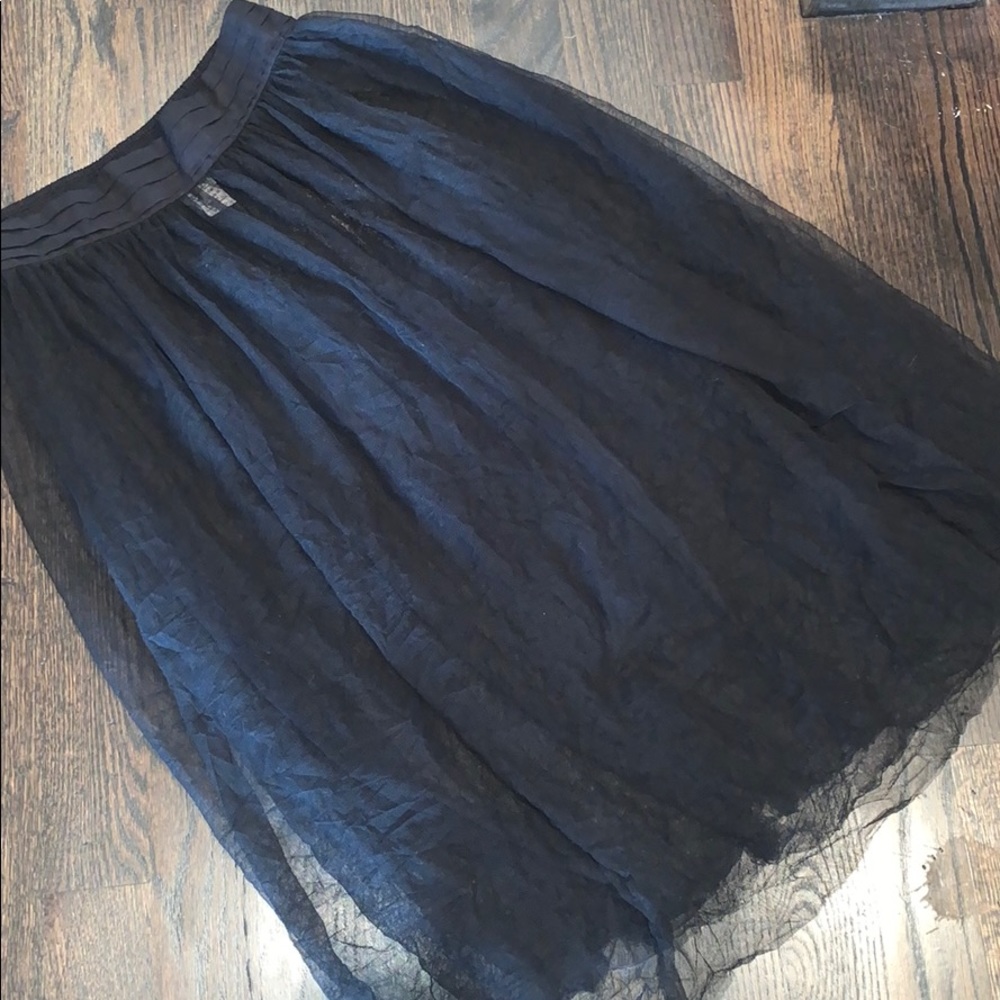 Free People “Intimately” Black Raw Tulle Skirt Lg